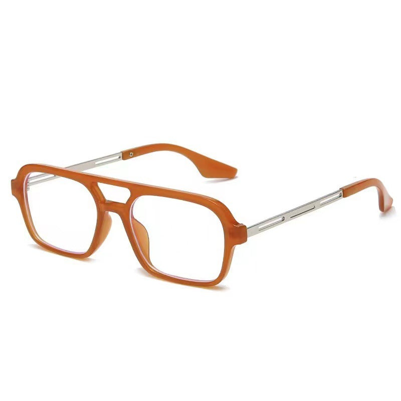 Damen Designer-Sonnenbrille mit elegantem transparentem Rahmen und gelben Gläsern Karnz