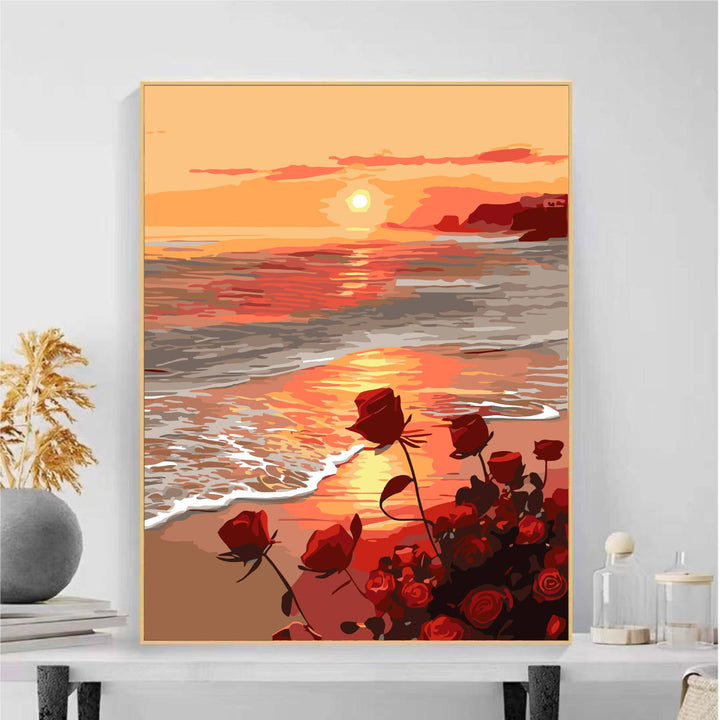 Szenische Ozean Sonnenuntergang Wandkunst Karnz