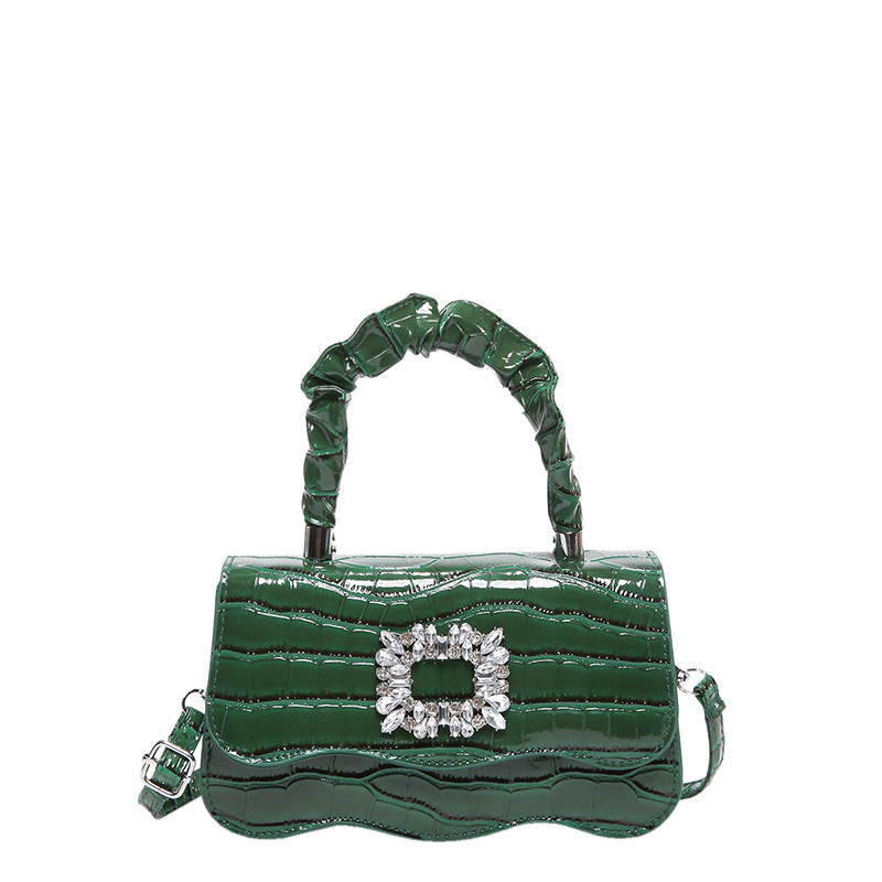 Glamouröse Krokodiltextur Abendhandtasche Karnz