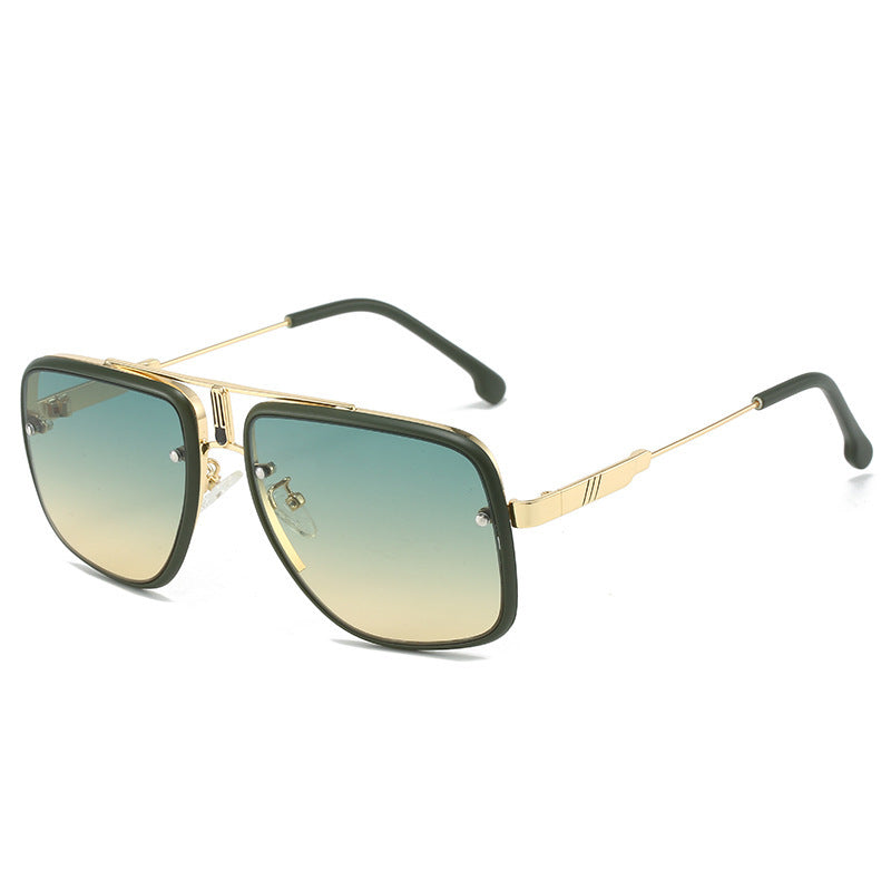 Damen modische Oversized-Sonnenbrille mit goldenen Akzenten Karnz