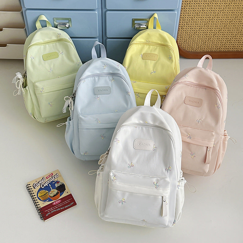 Bestickter Blumen-Detail Freizeit-Rucksack Karnz