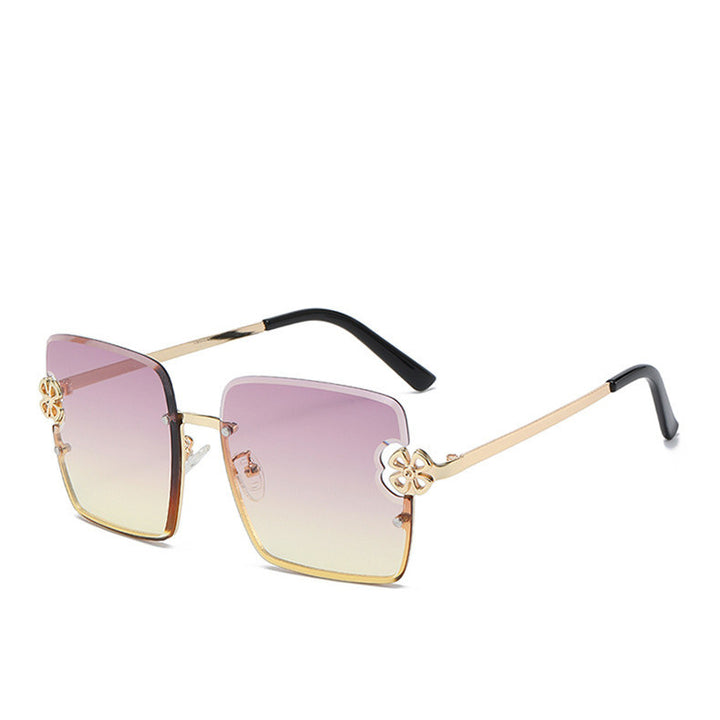 Damen quadratische Sonnenbrille mit floralem Design Karnz