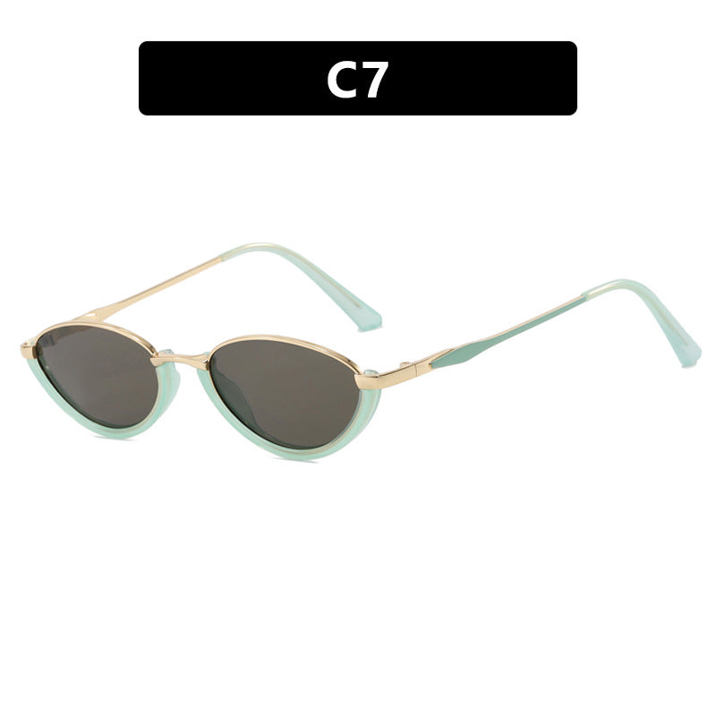 Damen modische Cat-Eye Sonnenbrille mit zweifarbigem Rahmen und UV-Schutz Karnz