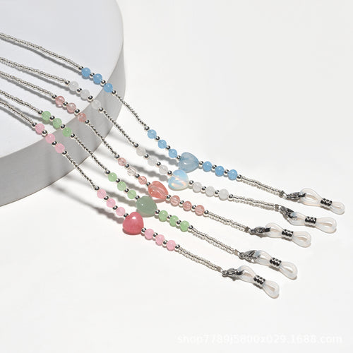 Elegante Perlen Brillen Kette Karnz