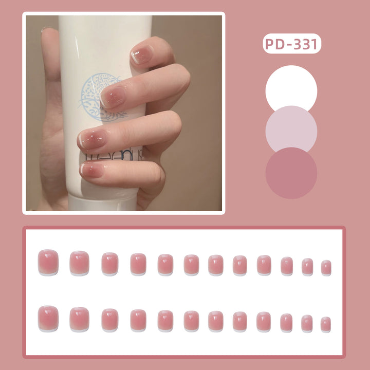 French Tip Glossy Press-On Nails