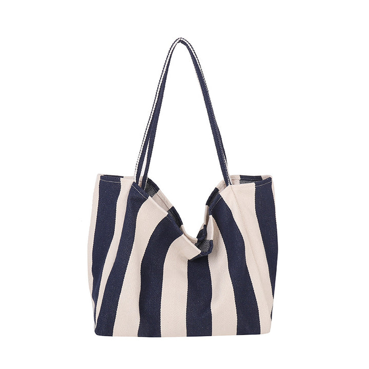 Geräumige gestreifte Strandtasche