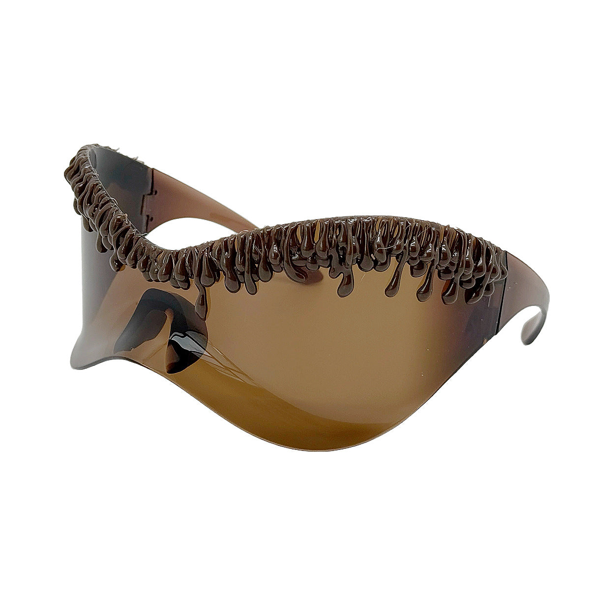Damen futuristische Schutzbrille mit einzigartigem Wellenrahmen Karnz
