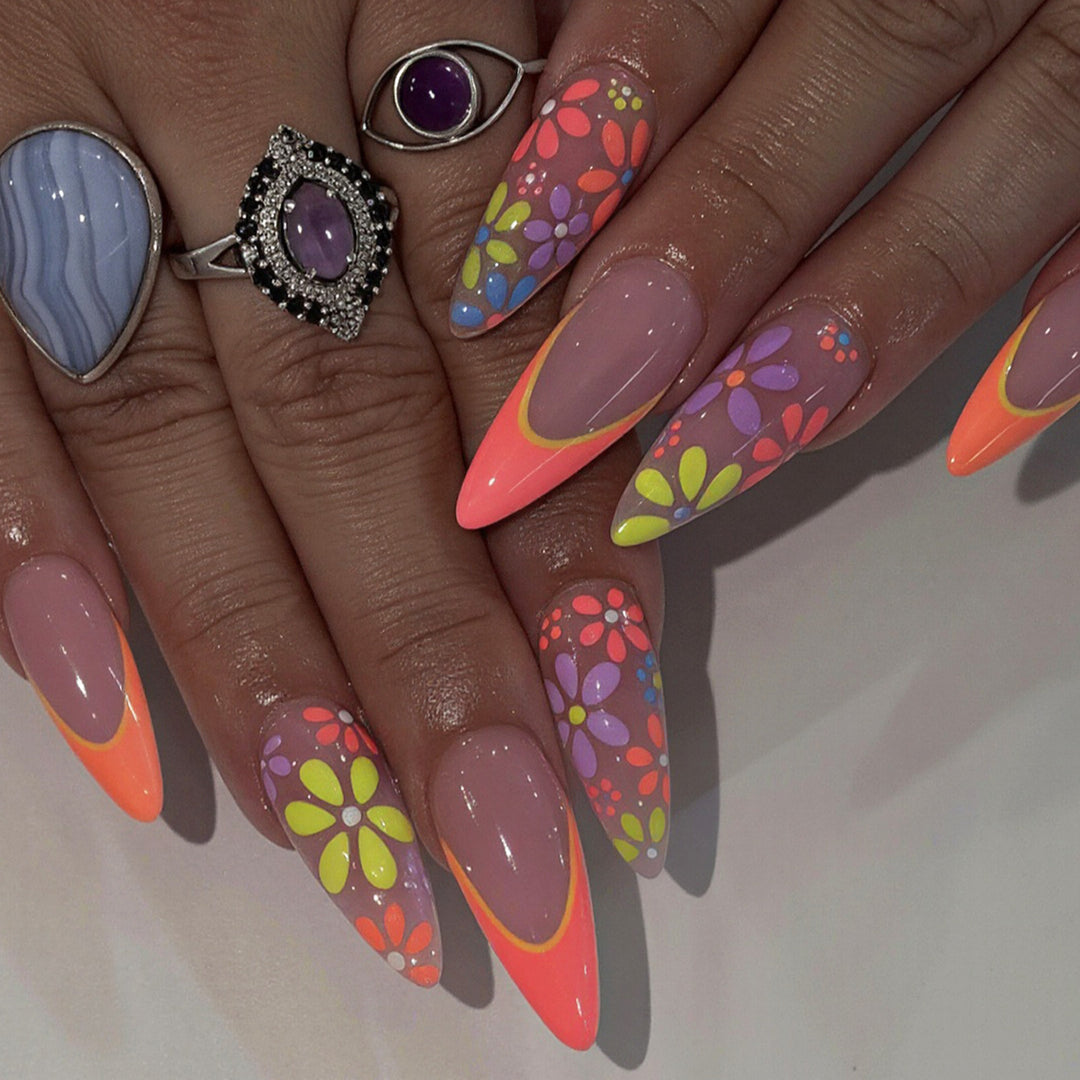 Blumen Design Gel Nagel Kunst Tipps Karnz