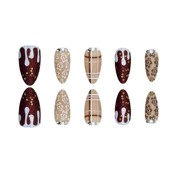 Festliche Lebkuchen-Themen Druck-Nägel Karnz