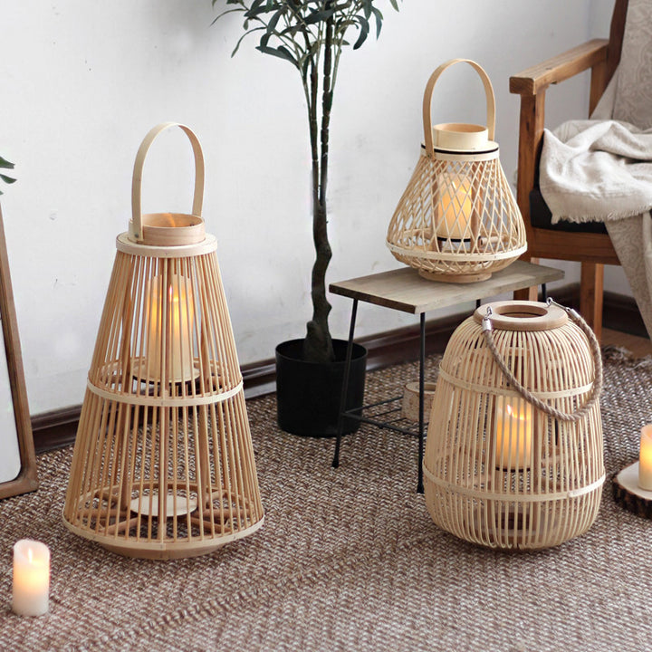 Stilvolle Rattan-Laterne Karnz