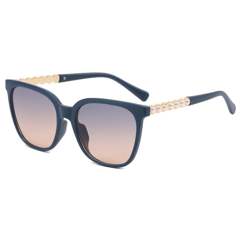 Damen Oversize-Sonnenbrille mit eleganter Perlenschmuck-Verzierung Karnz