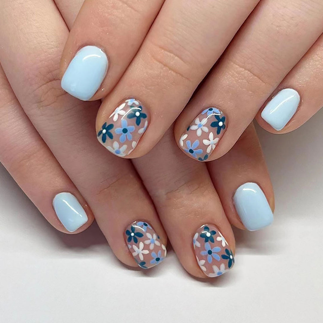 Blumen Dekorative Press-On Nagel Set