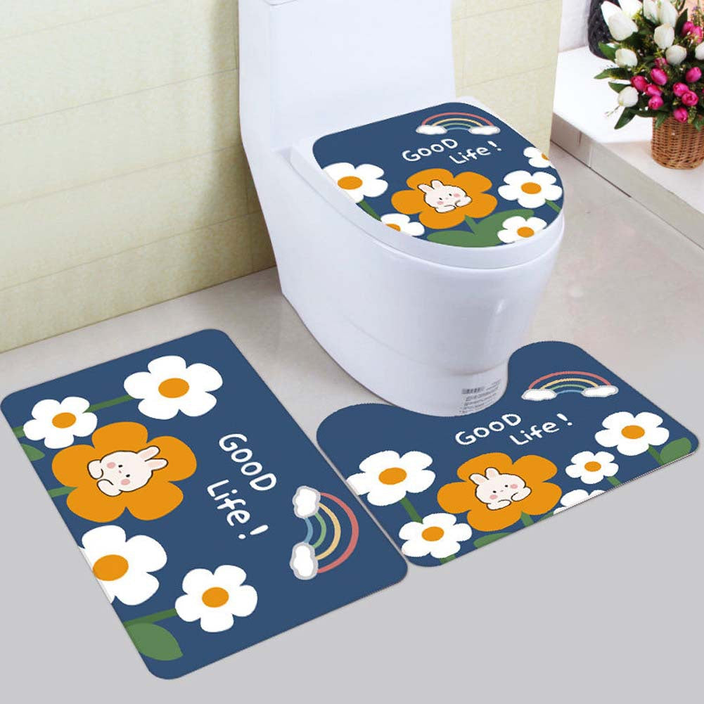 Floral Bunny-Themen Badmatten-Set