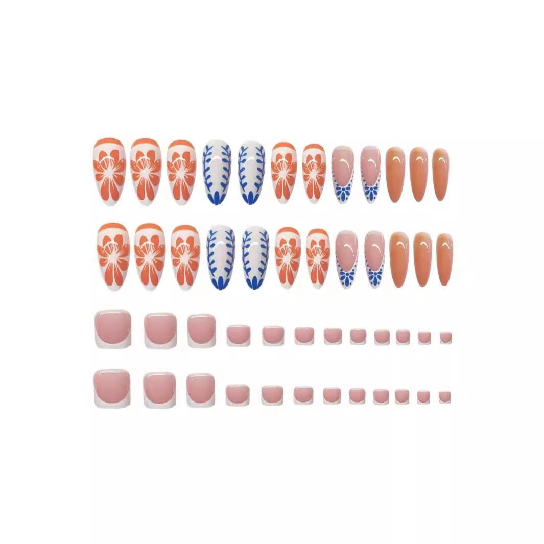 Floral Abstract Press-On Nail Set Karnz