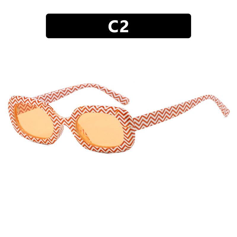 Damen oversized Sonnenbrille mit ausgefallenem Muster Karnz