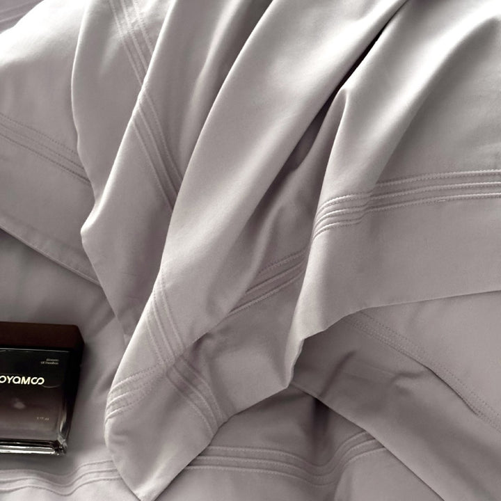 Leichtes Baumwollmisch-Percale Bettbezug-Set mit verstecktem Reißverschluss und maßgeschneiderten Eckenbändern