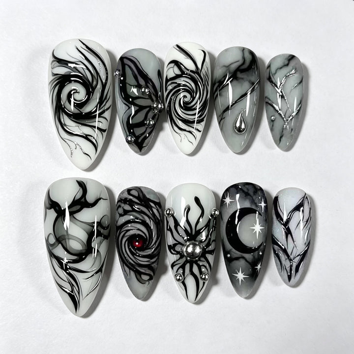 Künstlerisches manuelles Press-On-Nagelset 1790738840