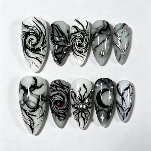 Künstlerisches manuelles Press-On-Nagelset 1790738840