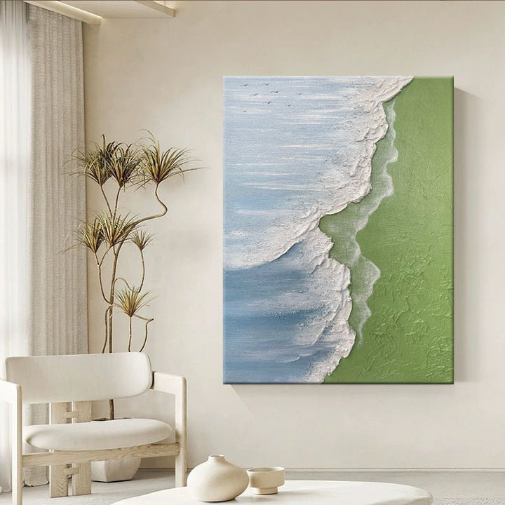 Abstraktes Küstenstrand-Leinwandkunstwerk