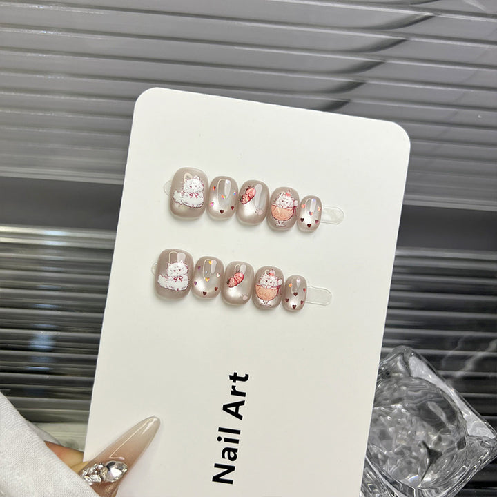 Verspieltes Charakter-Themen Press-On Nagelkunstset