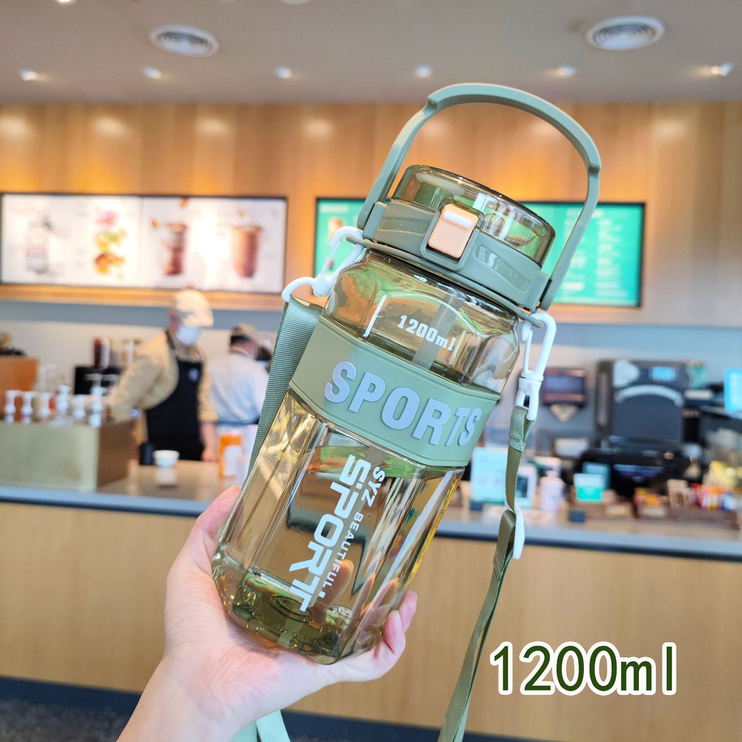 Damen Sportliche Wasserflasche mit praktischem Tragesystem Karnz