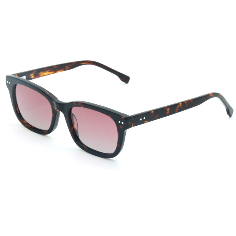 Damen trendige quadratische Sonnenbrille mit transparentem Rahmen Karnz