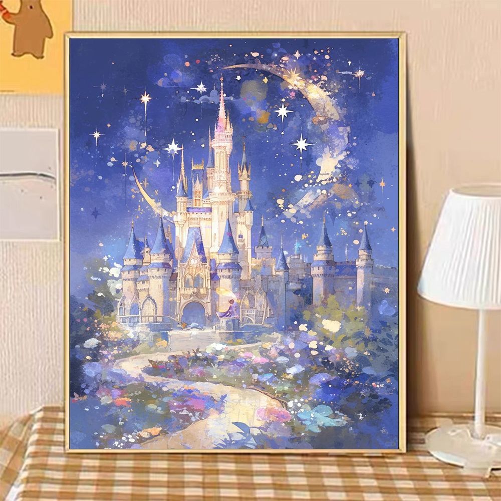 Verzaubertes Schloss Landschaft Leinwand Kunst Karnz