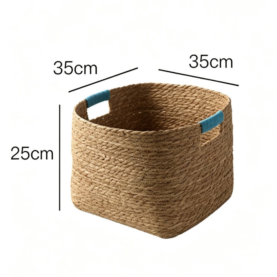 Stylischer Aufbewahrungskorb Aus Geflochtenen Naturfasern Karnz