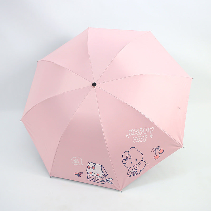 Damen Falt-Regenschirm mit verspieltem Design und fröhlichem Motiv Karnz