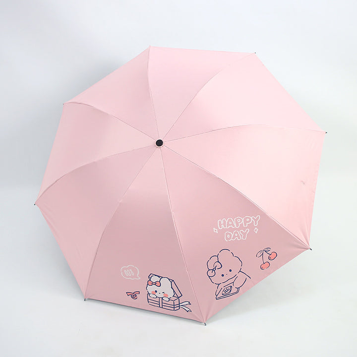 Damen Falt-Regenschirm mit verspieltem Design und fröhlichem Motiv Karnz