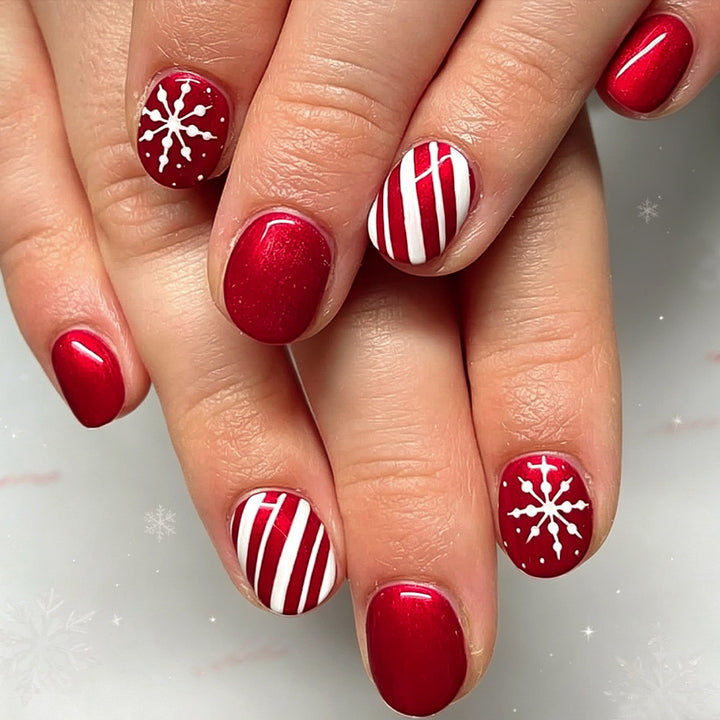 Festliches winterliches Press-On-Nagelset Karnz