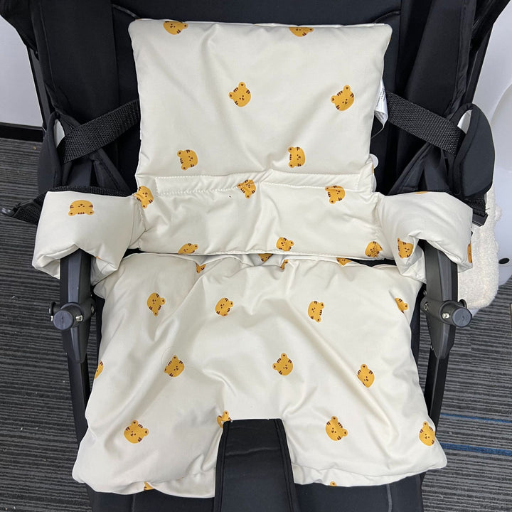 Polster-Set für Hochstuhl für Babys mit abnehmbarem Teddy-Applikation