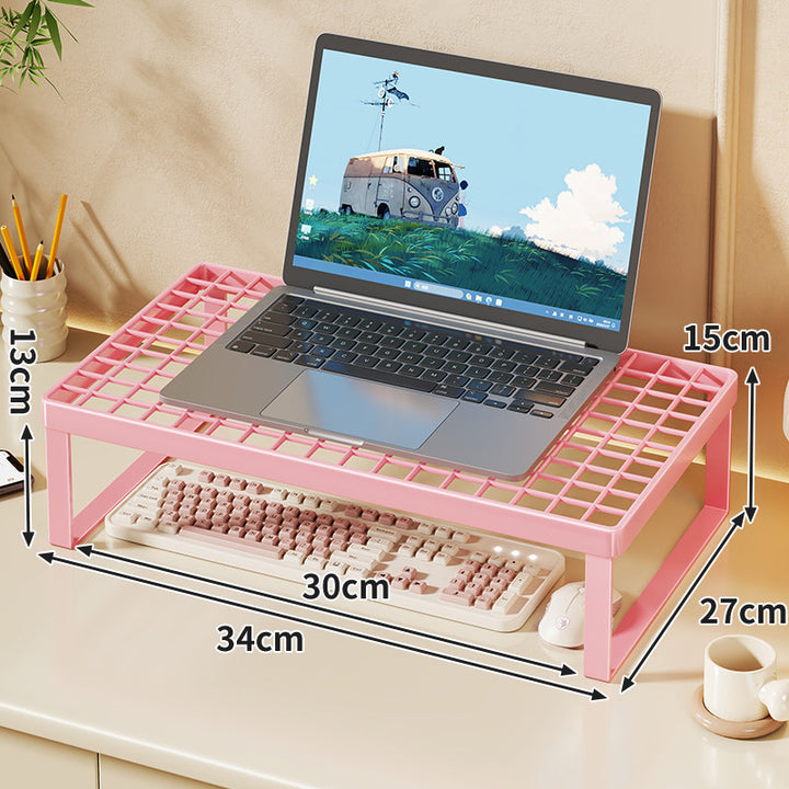Erhöhter Mesh Laptop-Ständer mit Stauraum unter der Tastatur