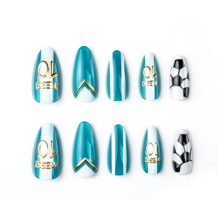 Stylische sportlich inspirierte Press-On Nail Art