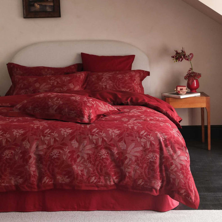 Exklusives jacquard-gewebtes Bettwäsche-Set mit floralem Relief und extraweichem Baumwollsatin