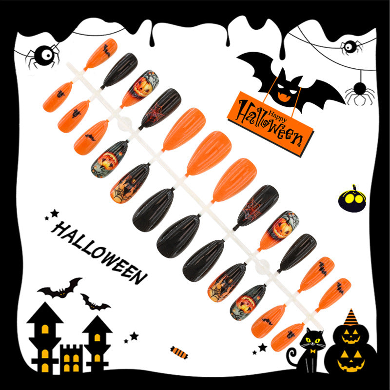 Halloween Kunstnagelset mit kreativen Geister- und Kürbismotiven Karnz