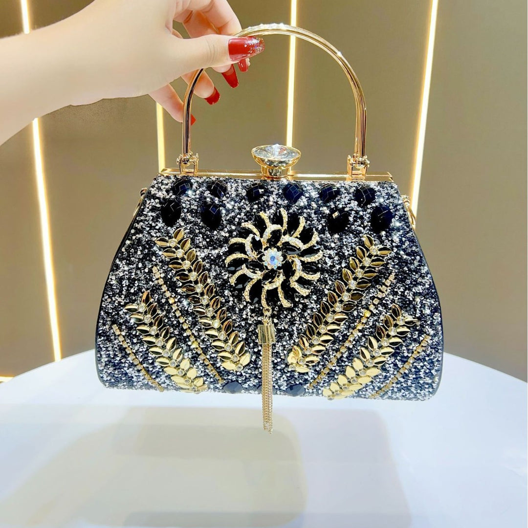 Verzierte Blumen Abendhandtasche