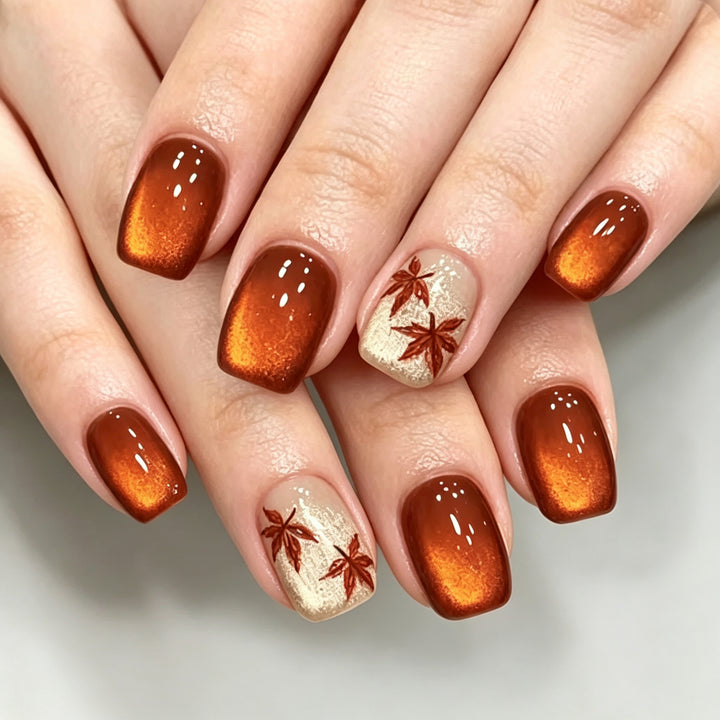 Saisonales, herbstinspiriertes Nagelkunstset