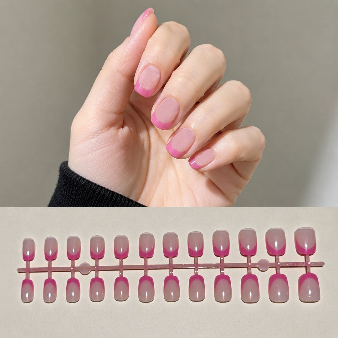 Chic Französisches Tip Press-On Nagelkunstset Karnz