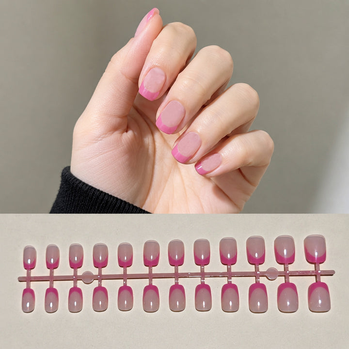 Chic Französisches Tip Press-On Nagelkunstset Karnz