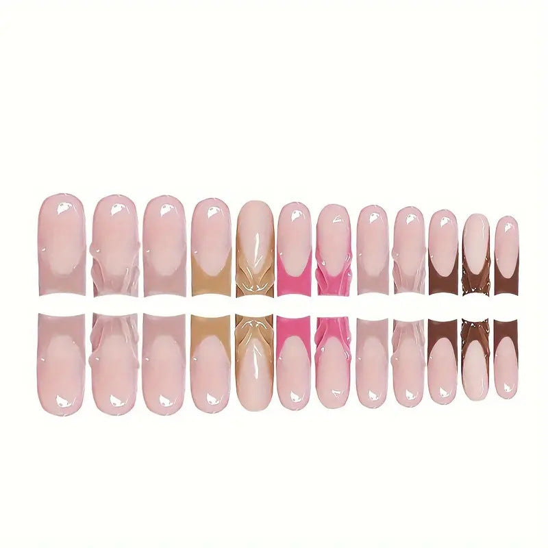 Künstlerisches Ombre Press-On Nagel Set Karnz