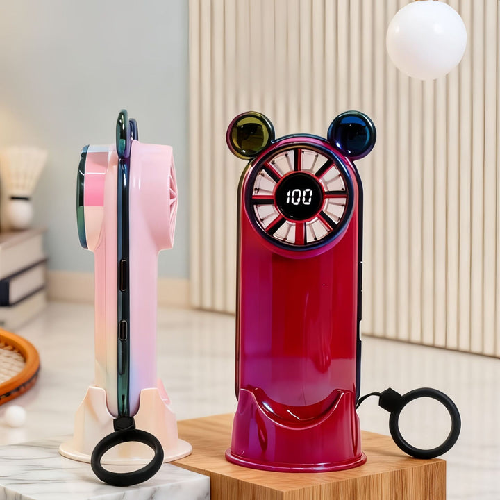 Damen Tragbarer Handventilator mit LED-Anzeige und flexiblem Design Karnz