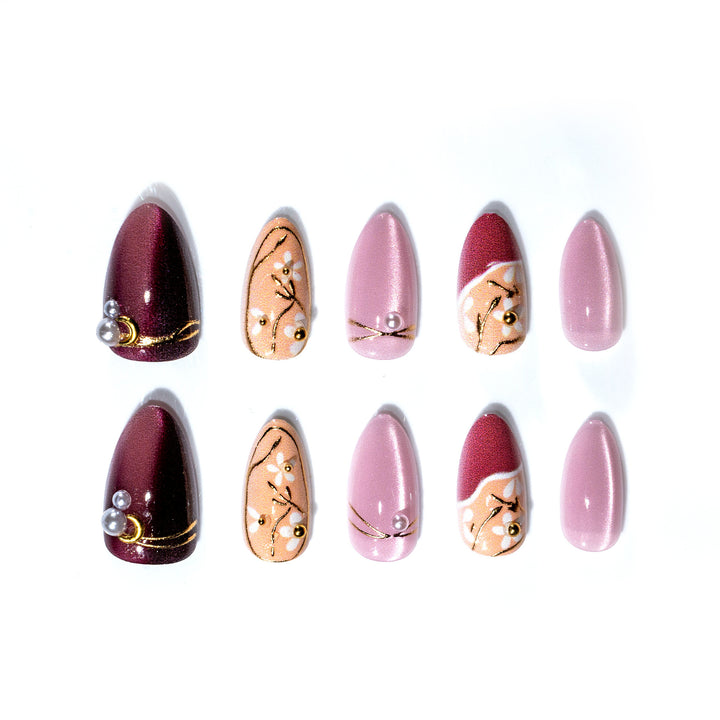 Elegantes dekoratives Press-On-Nagelkunst-Set 1790738758