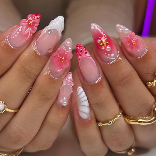 Dekoratives Floral Nagelkunst Set