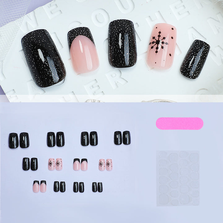 Kunstvoll gestaltetes Press-On Nagelset Karnz
