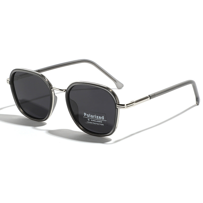 Damen geometrische polarisierte Sonnenbrille mit stilvollem Metallrahmen Karnz