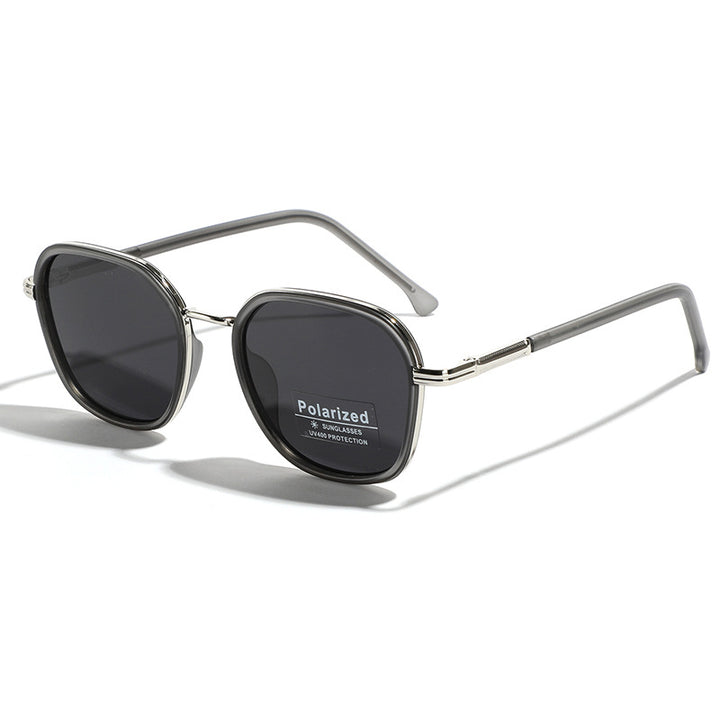 Damen geometrische polarisierte Sonnenbrille mit stilvollem Metallrahmen Karnz