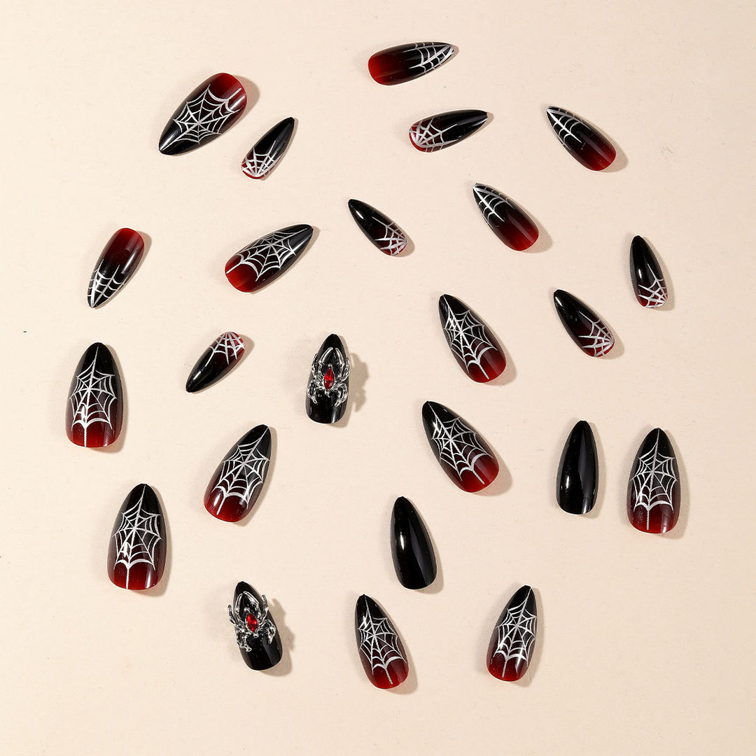 Gothic-Spinnenetz-Nail-Art-Erweiterungen Karnz
