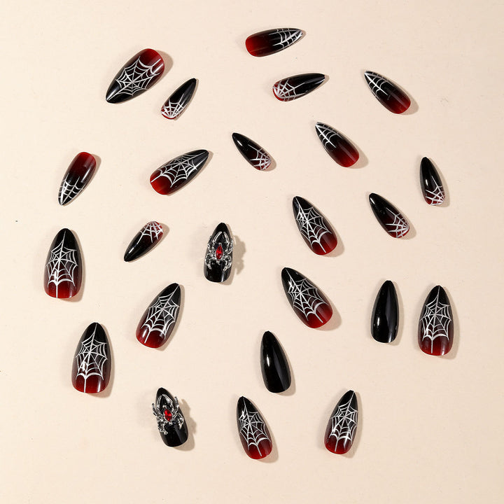 Gothic-Spinnenetz-Nail-Art-Erweiterungen Karnz