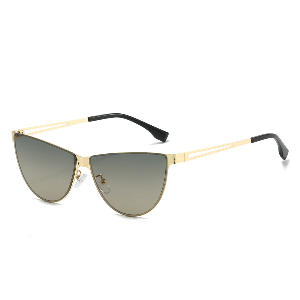 Damen Modische Cat-Eye Sonnenbrille mit elegantem Metallgestell Karnz